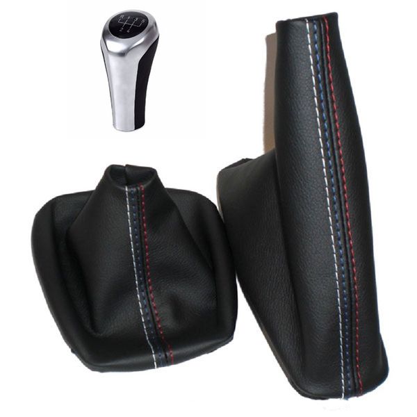 

5 6 speed manual mt gear shift knob with real leather handbrake gaiter shift boot for 3 series e36 e46 m3