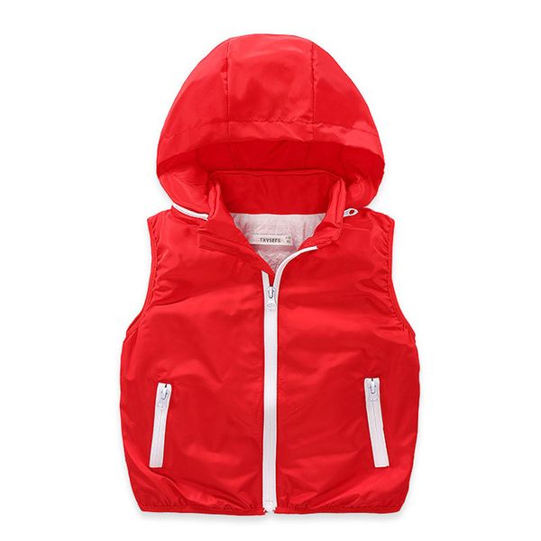 

children's vest 2020 spring hooded boy's vest baby's top, White