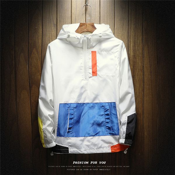 

plus 2019 autumn men's size jacket 5xl loose colorblock hoodies bomber jackets baseball uniform windbreaker streetwear coats kkt8, Black;brown