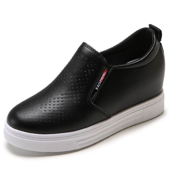 

hidden heels sneakers woman chunky sneaker women loafers sports sneakers women shoes deportivas mujer con plataforma vulcanized sneakers, Black