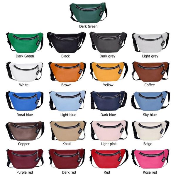 

pu leather fanny chest bag casual women waist pack shoulder crossbody bag