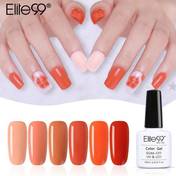 

elite99 semi permanent begonia series gel polish soak off uv lamp orange nail varnish gel nail polish art manicure 10ml, Red;pink