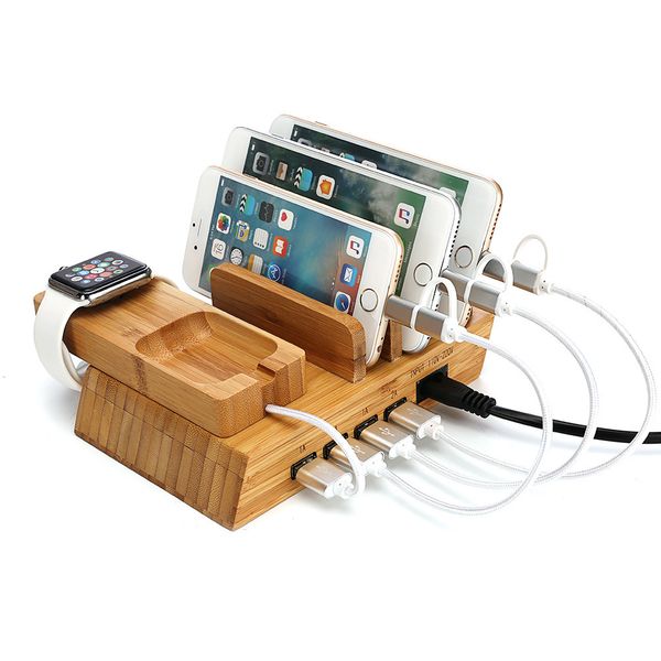 Pop2019 Bamboo Polystomy Flat Computer Mobile Phone Charger Mobile Phone Charger