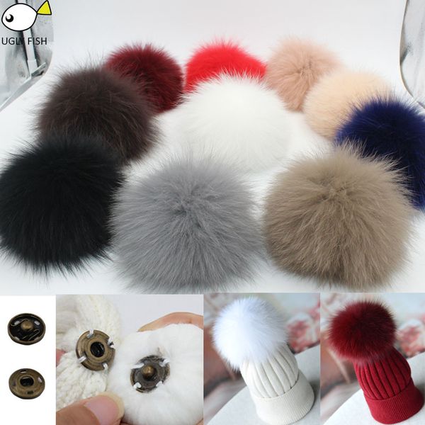 

fur pompoms for cap fur pompoms real raccoon balls real for hat 15cm