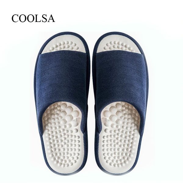 

coolsa men's summer indoor flat solid massage slippers men's room non-slip home slippers drop shipping wholesale slides, Blue;gray