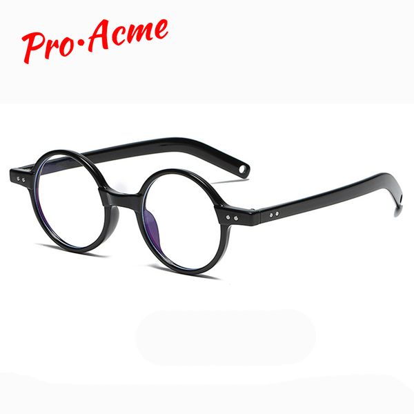 

pro acme retro small round blue light blocking glasses for women men tr90 flexible eyeglasses frame computer glasses pc1667, White;black