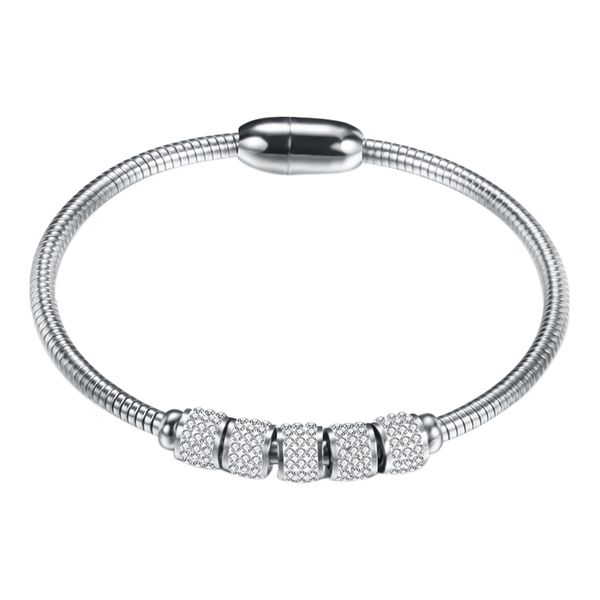 

crystal magnetic bangle for women stainless steel bracelet, Black