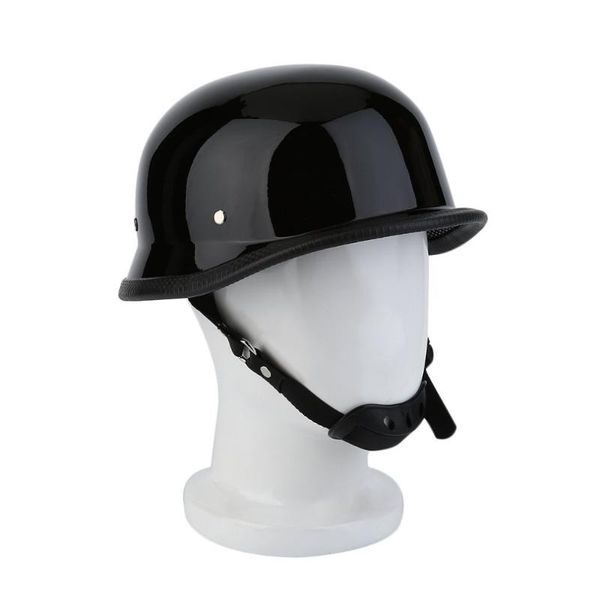 

german style m/l/xl vintage motorcycle cruiser helmet half face german helmet motorcycle bright black car-styling