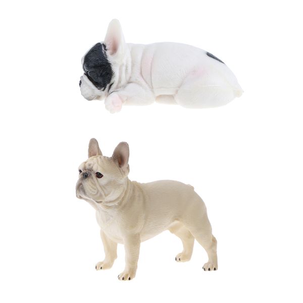 

2x realistic plastic animal figure model bulldog boys birthday gift toys