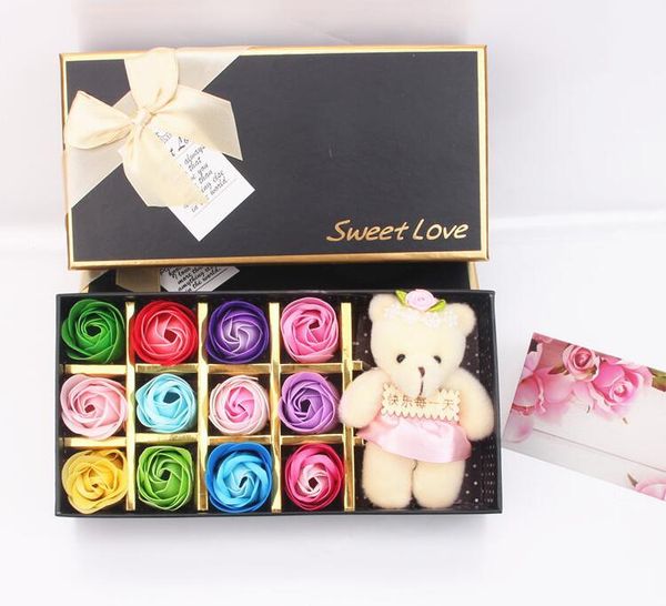 

romantic with gift flower cute little rose bear doll soap day valentine for for box gifts or wedding gift 12pcs birthday gifts ewjat