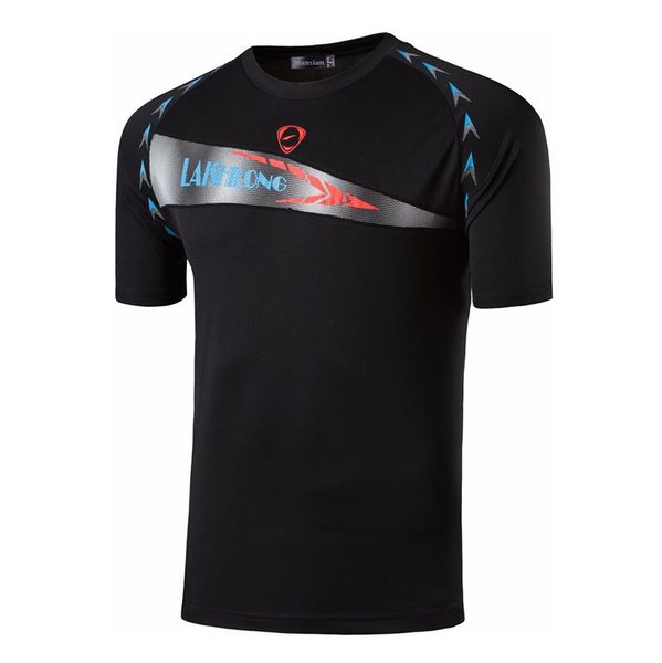 

jeansian men's sport tee shirt tshirt t-shirt running gym fitness workout football short sleeve dry fit lsl122 black2, White;black