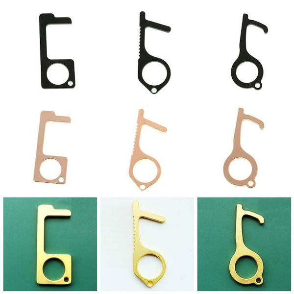 

new anti contact isolation key zinc alloy no-touch open door artifact touch screen door opener personalized key chain t9i00419