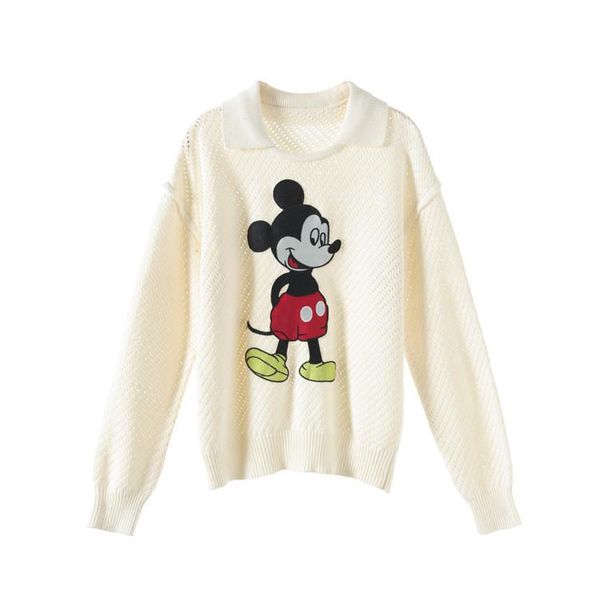 

1125 2020 осень женщины свитер обычная длинный рукав отворотом шеи панелями бренд свитер белый женская одежда changji, White;black