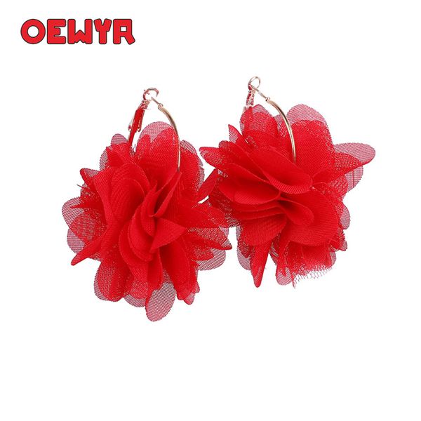 

za korean fashion statement flower 2019 womens earring classic ethnic hyperbole earring irregular round summer fashion jewelry, Silver