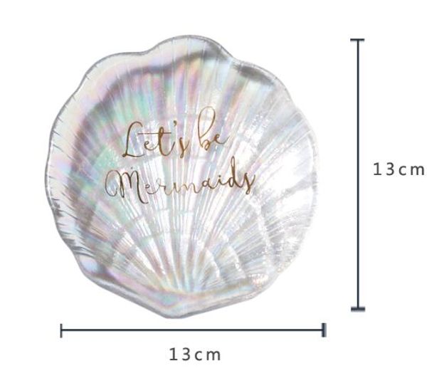 Блюдо Радуга Shell Dazzle цвет Shell Shaped Plate Glass Wedding Посуда Украшение Фруктовый десерт Блюда торт Тарелка для партии GGA3207-1