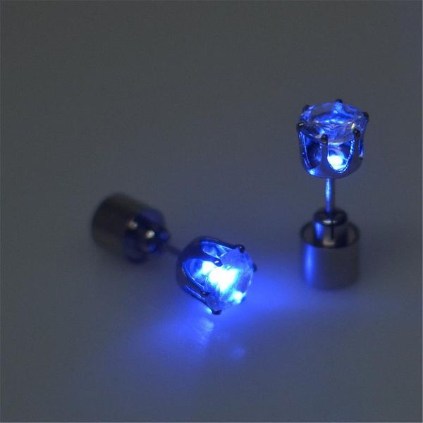 

1pcs fashionable led luminous stud earrings dance party accessories light up led bling ear studs earring 2020, Golden;silver