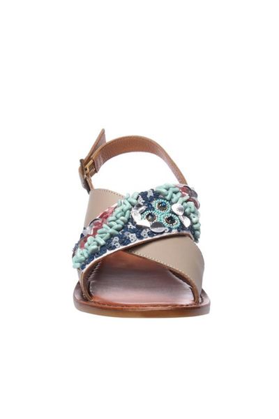 

pearl genuine leather gray women 's sandals 120130002417, Black