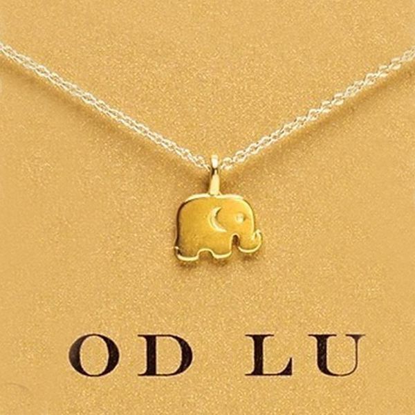 

sparkling good lucky elephant pendant necklace gold plated clavicle chains statement necklace women jewelry, Silver