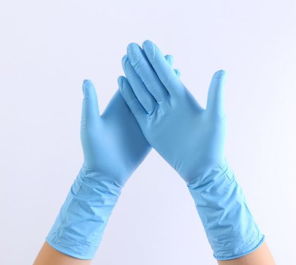 

dhl blue insulated protective nitrile disposable gloves powder (non latex) pack of 100 pieces anti-skid gloves