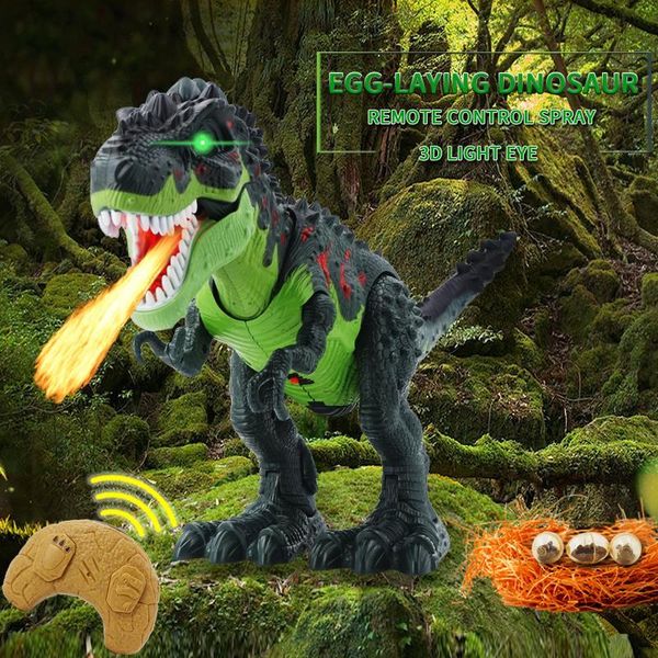 

rc dinosaur tyrannosaurus rex animal remote control sounds dinobot electric walking animals toy music light spray toys y200317