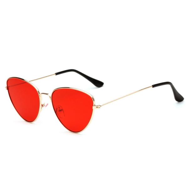 Luxus-Cat Eye Sonnenbrille Damen Vintage Ray Retro Damen Markendesigner Schwarz Rot Farbe Rosa Spiegel Klare Linse Sonnenbrille für Damen