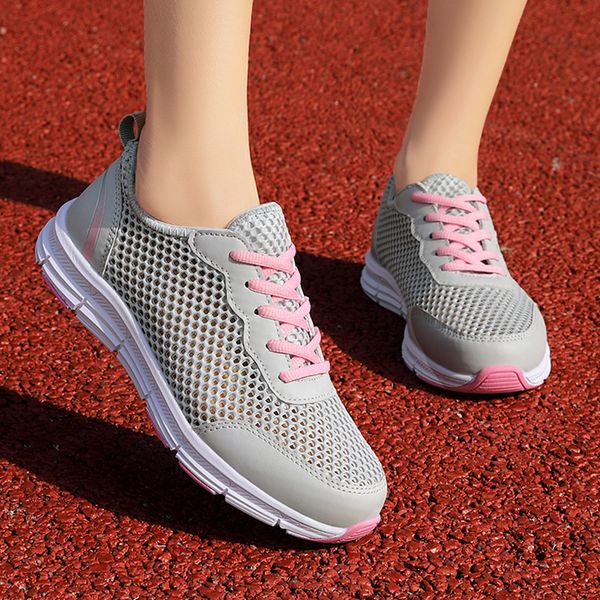 

summer mesh women sport shoes breathable lace-up fashion outdoor women casual sneakers woman zapatos de mujer size 35-40