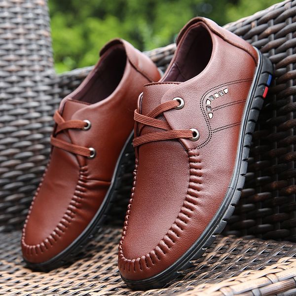 

spring autumn england mens shoes men oxfords shoes new fashion casual leather lace-up dress 3 colors %, Black
