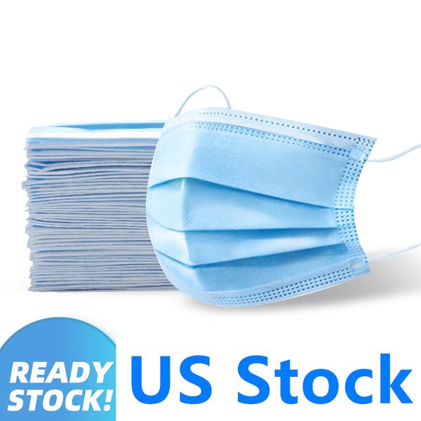

сша ship дети дети взрослой маска non woven 3 слоя одноразовых масок открытого ушной пыленепроницаемого анти плевать рот mascarillas