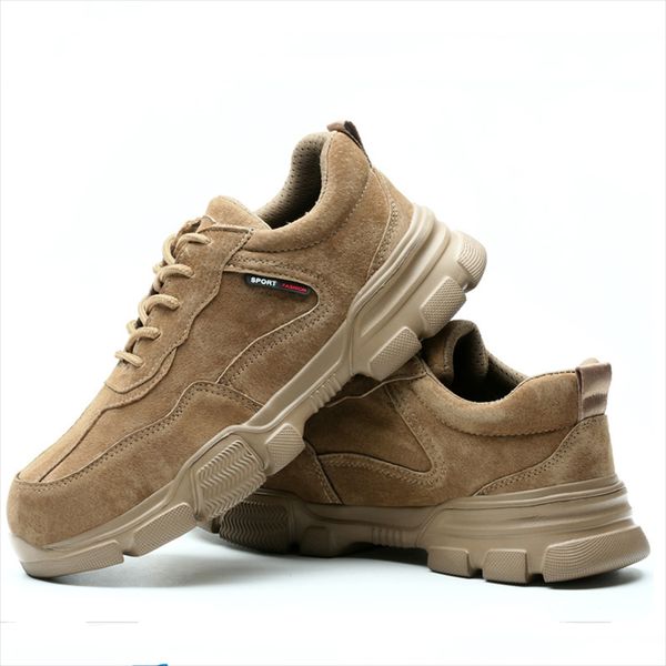 

2019 outdoor waterproof steel toe cap work safety shoes men lightweight cushioning tactical boots indestructible trekking shoes, Black;brown