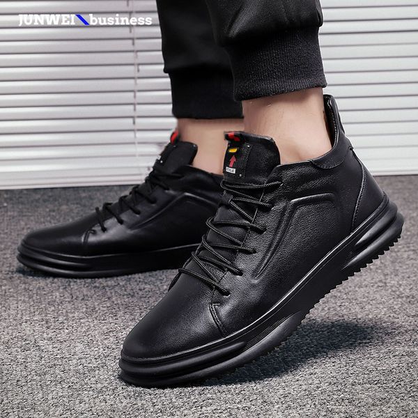 

snow fashion brand fur botas man genuine leather black ankle plush winter men outdoor lace-up men's boots o4 s
