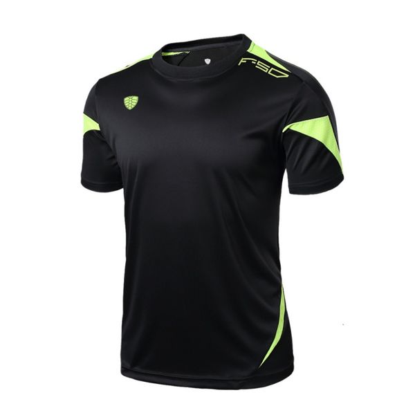 

2018 men's sport professional sportswear running t shirt quick dry short sleeve basketball soccer training gym t shirt, Black;blue