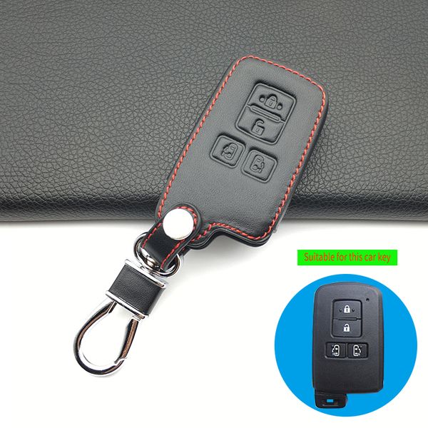 

4 buttons 100% leather car key case fob cover protect shell for sienta remote key case for car interior accessories
