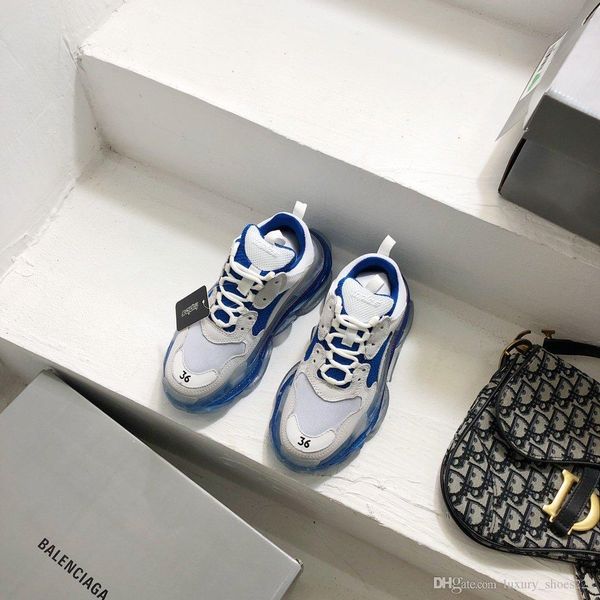 

kk,low-flat triple s clear sole sneakers, r brand casual sneakers, stylish flat-bottomed comfort,with original box