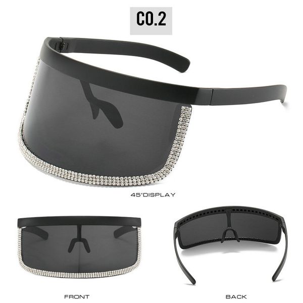 

crystal oversized shield visor sunglass aloz micc women oversize shield visor sunglasses vintage rimless sunglasses women men flat fbzkn