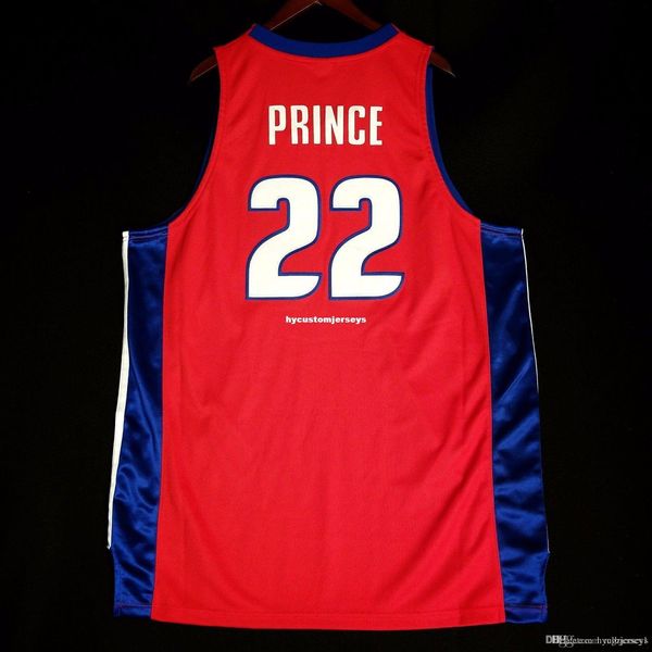 

100% stitched #22 tayshaun prince wholesale jersey wallace billups mens vest size xs-6xl stitched basketball jerseys ncaa, Black;blue