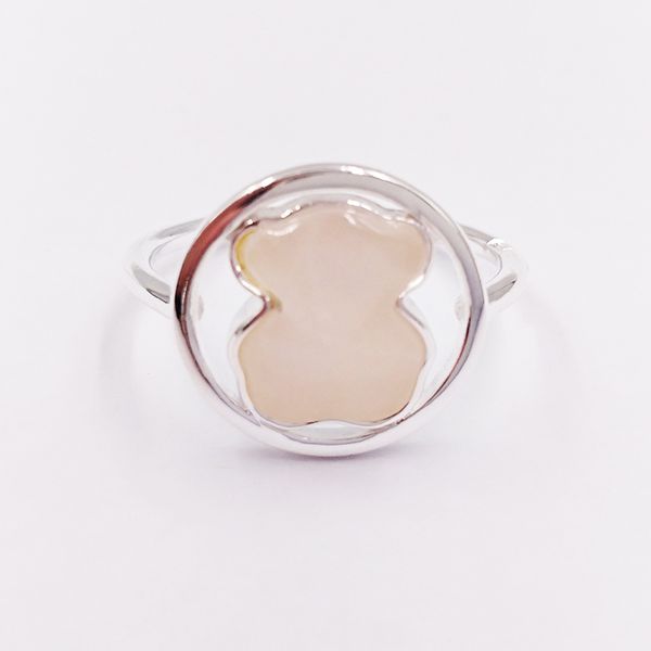 

Медведь Jewelry 925 стерлингового серебра кольца Серебро Camille Кольцо с розовый кварц П