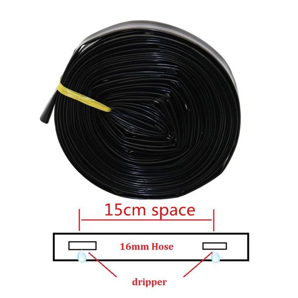 

20/40/60/80m drip irrigation tape agriculture tools 16mm hose watering system 15/20/30cm space water saving irrigation