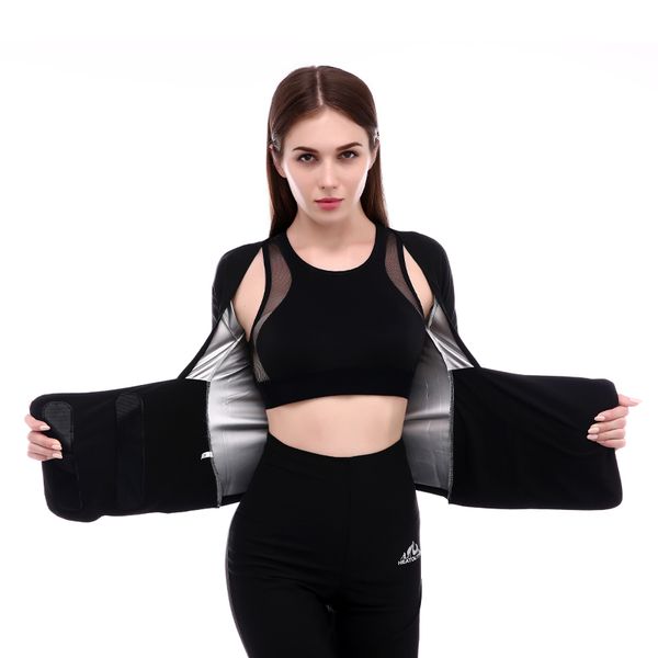 

women short sleeve sport sweating clothes yoga sauna bodybuilding vest slimming waist cincher corset exercise jacket #st2145, Red