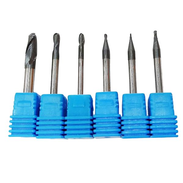 

6pcs tungsten steel ball nose end mills milling cutter bits rotary burrs bit