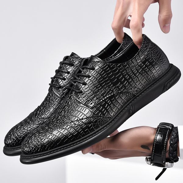 

men's sneakers shoes genuine leather handmade outdoor lace up comfortable business dress mens shoes soft male tennis big size 47, Black