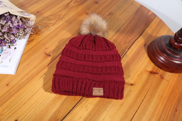 

dhl fast thick warm winter hat for women soft stretch cable knitted pom poms beanies hats women skullies beanies girls 54-60cm 9 colors