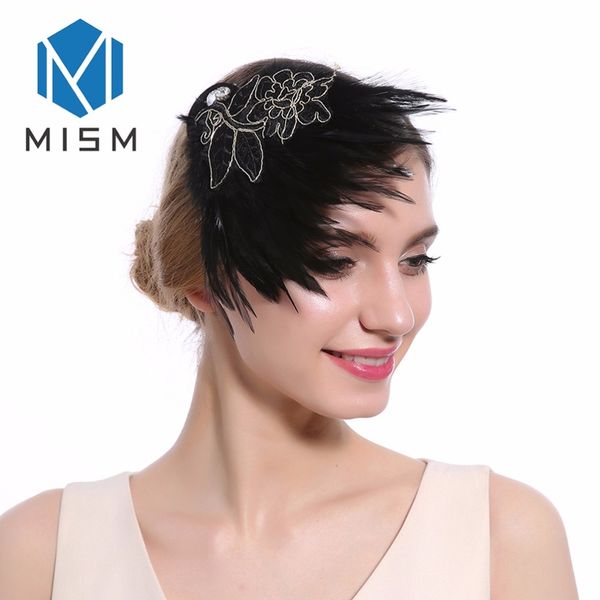 

m mism ladies fascinator feather bride wedding party hair clips hair band charming accessories for womens headwear hairpins