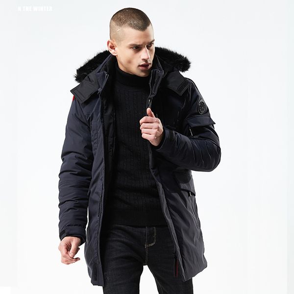 

new winter jacket men slim thick parkas men warm waterproof zipper clothes for fashion winter coats, Tan;black