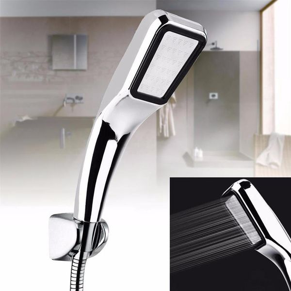 

showerhead chrome hand hold shower head 300 hole bathroom water booster saving high pressurized abs powerfull boosting spray