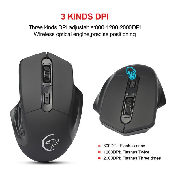 

2.4ghz wireless optical usb gaming mouse 2400dpi rechargeable mute mice for pc portable business gaming ergonomic mini mouse