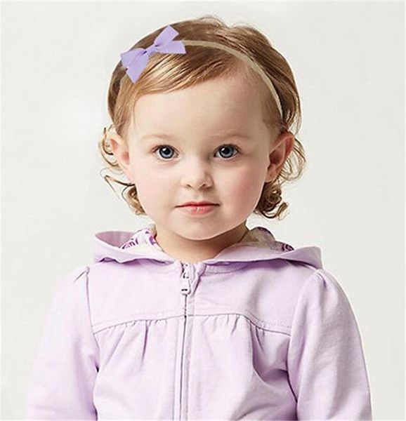 

colors 2.5 inch baby ribbon bow hair accessories newborn girls hair bows with elastic hairbands pretty infant trendy headbands fj393, Slivery;white