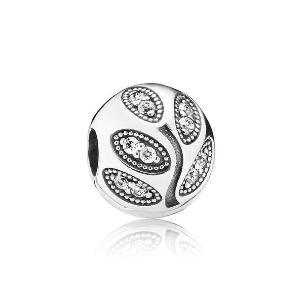 

new 100% 925 sterling silver 1:1 genuine gem 791416cz leaves silver clip fit diy bracelet original women wedding vintage gift, Black
