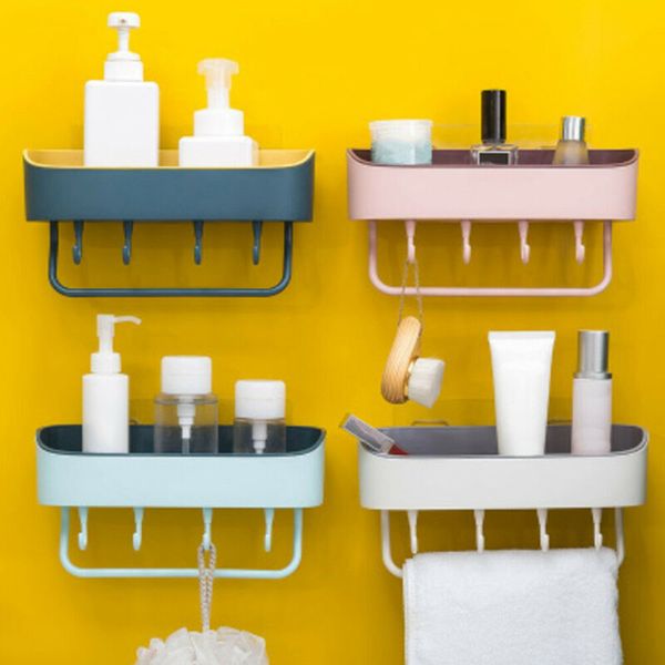 

punch-seamlessly bathroom kitchen shelf bath storage holder organizer rack