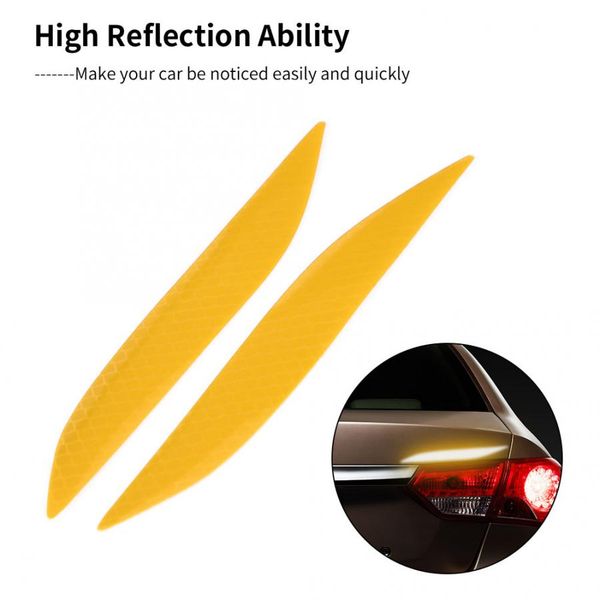 

4pcs car reflective stickers reflective strips auto light decal self adhesive waterproof 4 colors safety mark