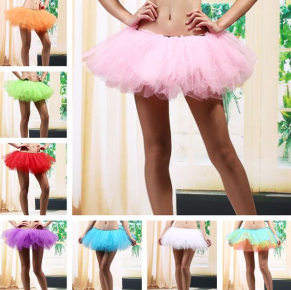 

10 colors layers woman tutu skirts in tulle rave neon dance party